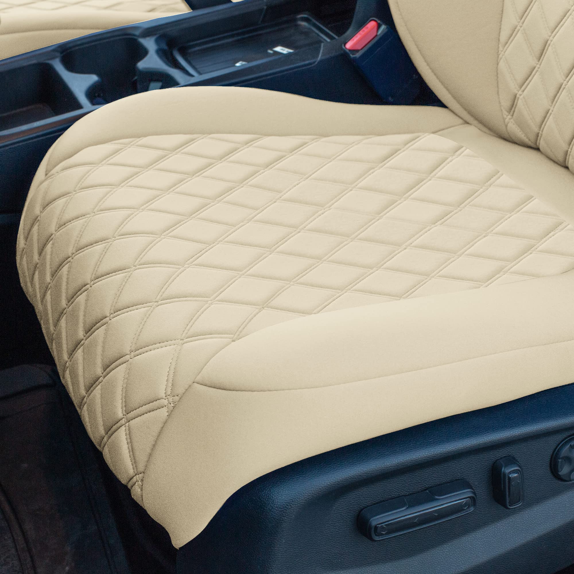 Custom Fit Neoprene Seat Covers for Honda CR-V LX/EX/EX-L (2017-2022) - Waterproof Neosupreme Full Set in Solid Beige | Perfect for Road Trips, Daily Commutes & Pet Protection