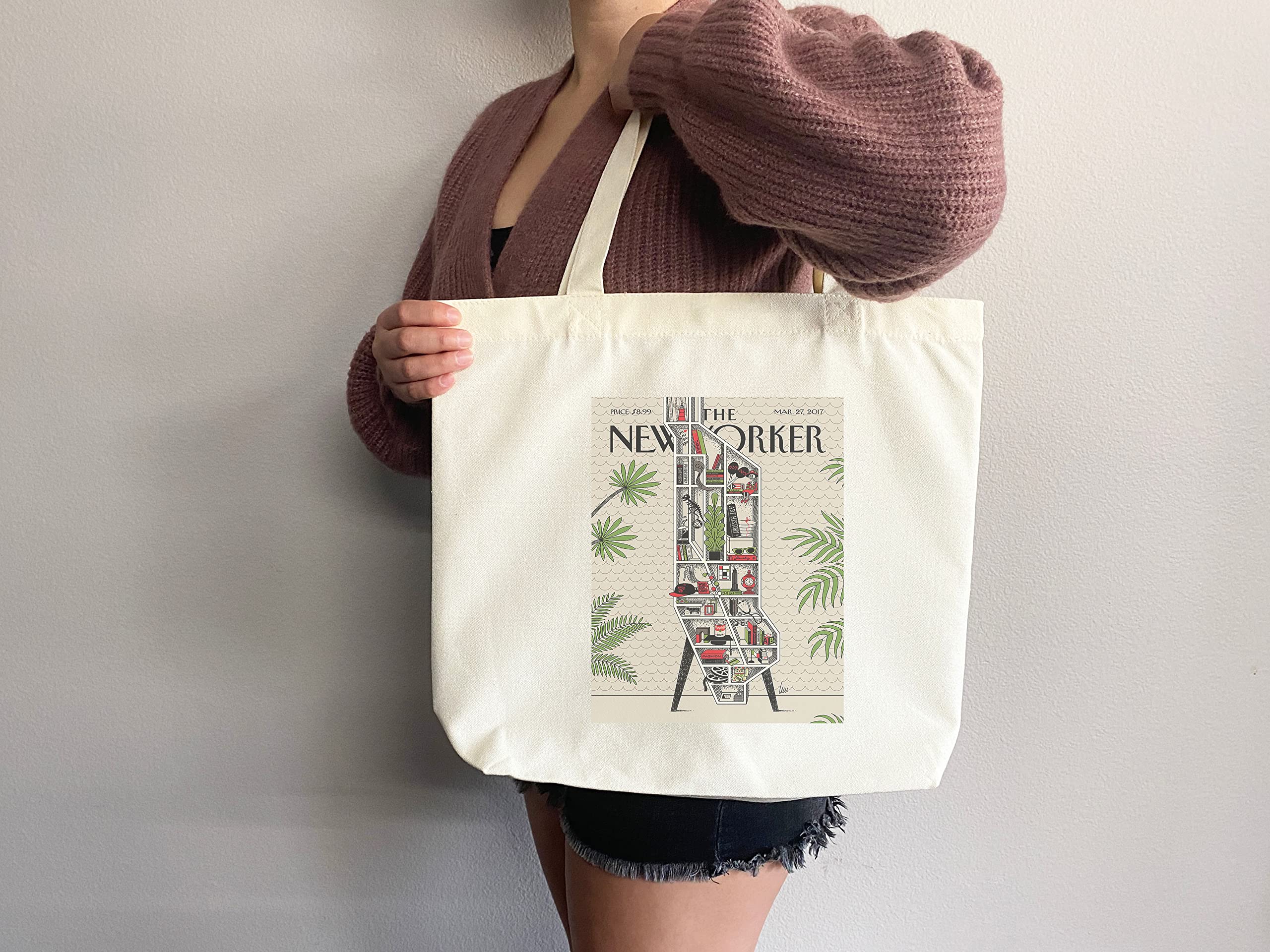 The New Yorker Tote Bag - Stylish Canvas Magazine & Art Tote for Everyday Use | Perfect for Shopping, Beach Trips & Work Commutes