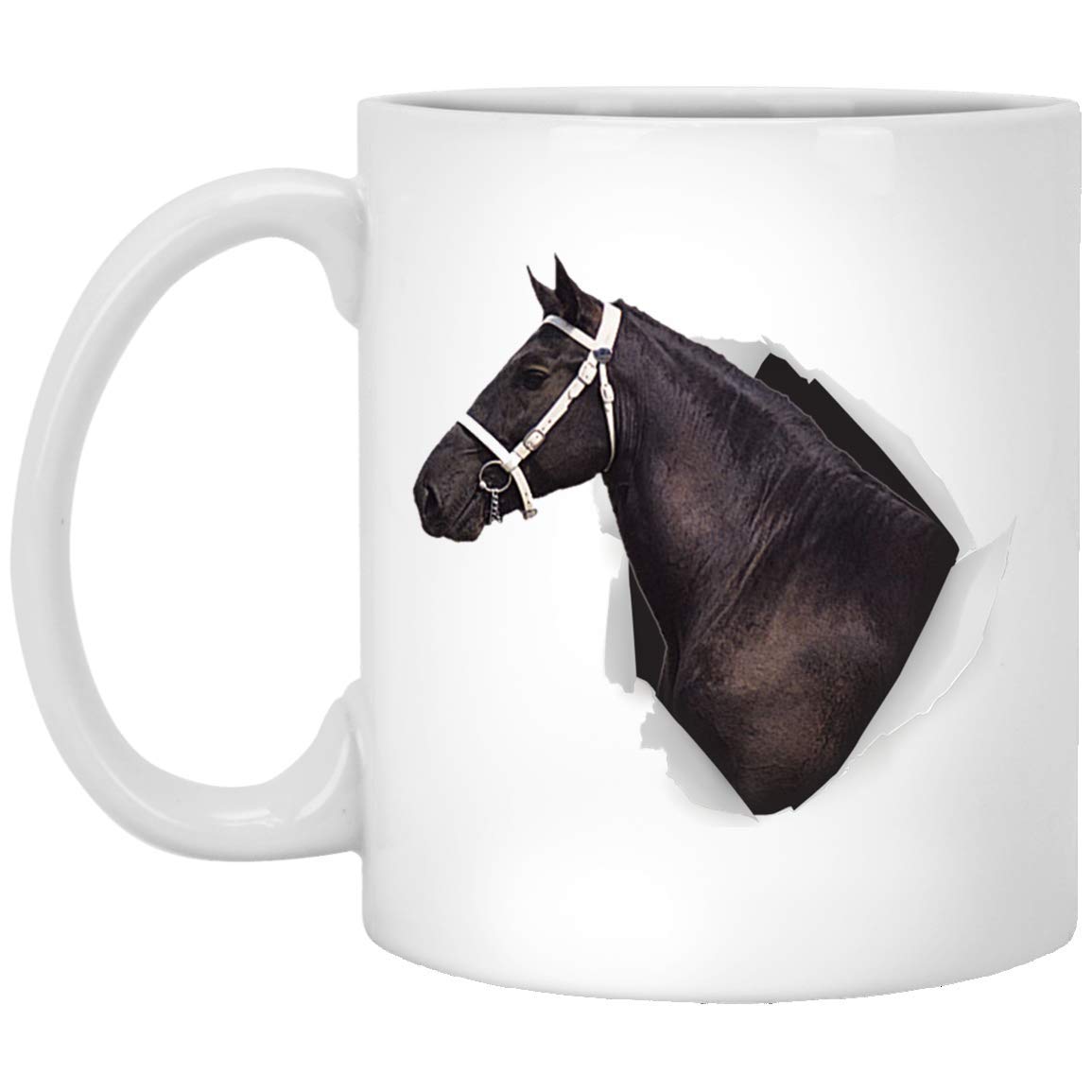 Funny Percheron Horse Gifts for Women - 11oz White Ceramic Coffee Mug with Cute Animal Design - Perfect Christmas Gift 2024 for Animal Lovers - Great for Home, Office & Farmhouse Decor