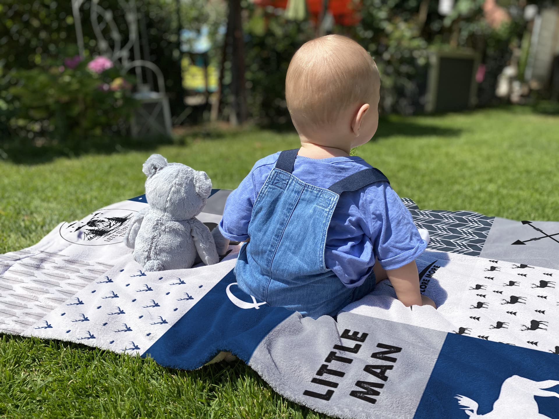 Personalized Baby Blankets with Custom Name - Soft Yoke Style Swaddle Blanket for Newborns, Toddlers & Kids | Perfect Baby Shower Gift, Birthday Present for Boys & Girls | Nursery Essential, Travel Companion, Photo Prop