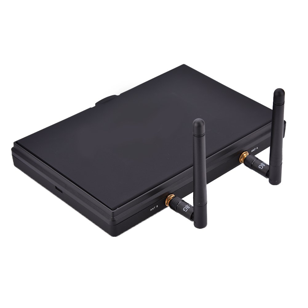 5.8GHz FPV Monitor with Dual Receiver - 7 Inch LCD Screen, 40 Channels, Wireless Receiver for FPV Drones & Quadcopters - Ideal for Racing, Aerial Photography, and Drone Training (140/120 Degree Viewing Angle)