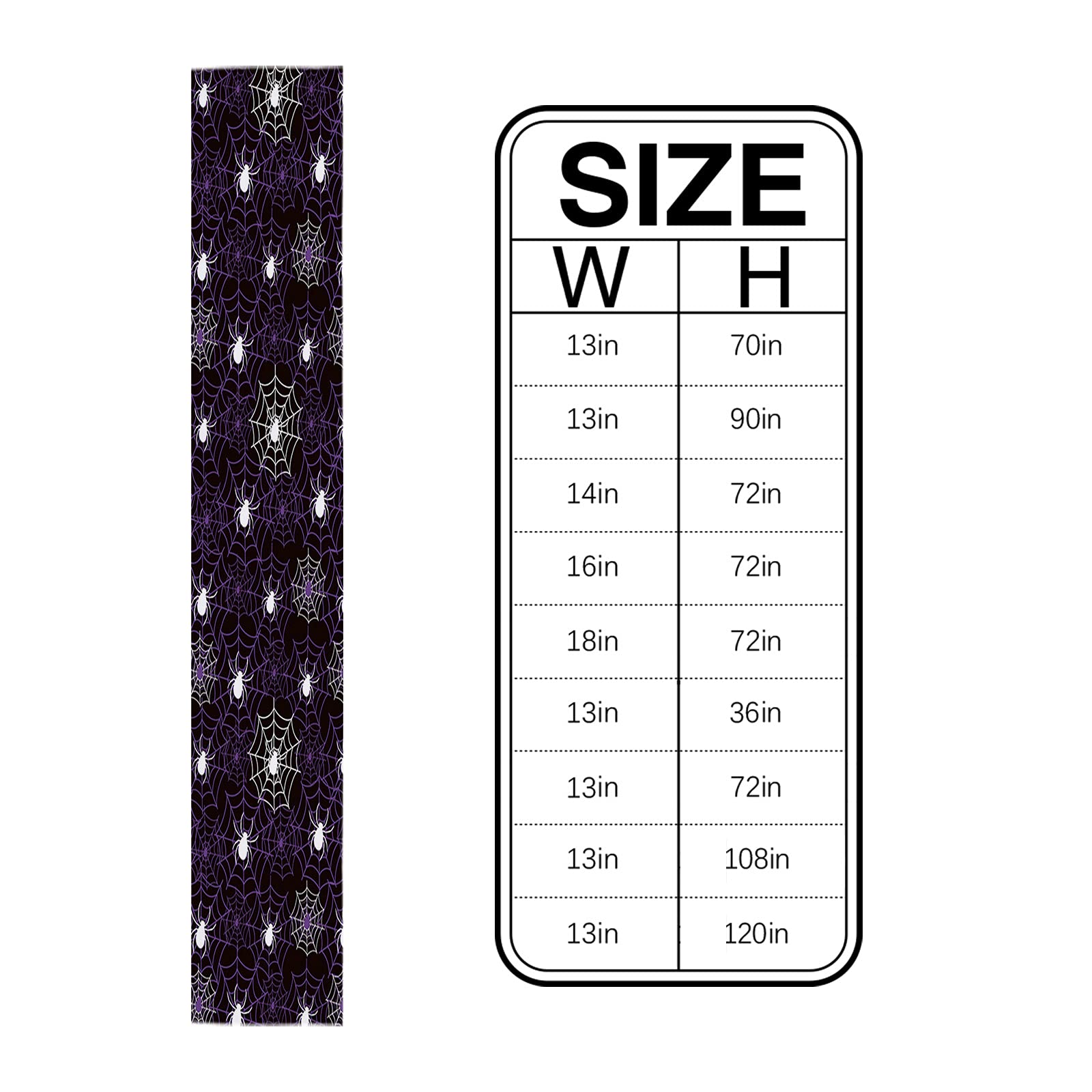 Halloween Purple Light Spider Web Table Runner - 13x48 Inches Long, Washable Non-Slip Rectangle Dining Table Decor for Farmhouse, Party & Holiday Dinner | Perfect for Halloween Decorations, Thanksgiving Table Setting & Christmas Dining Decor