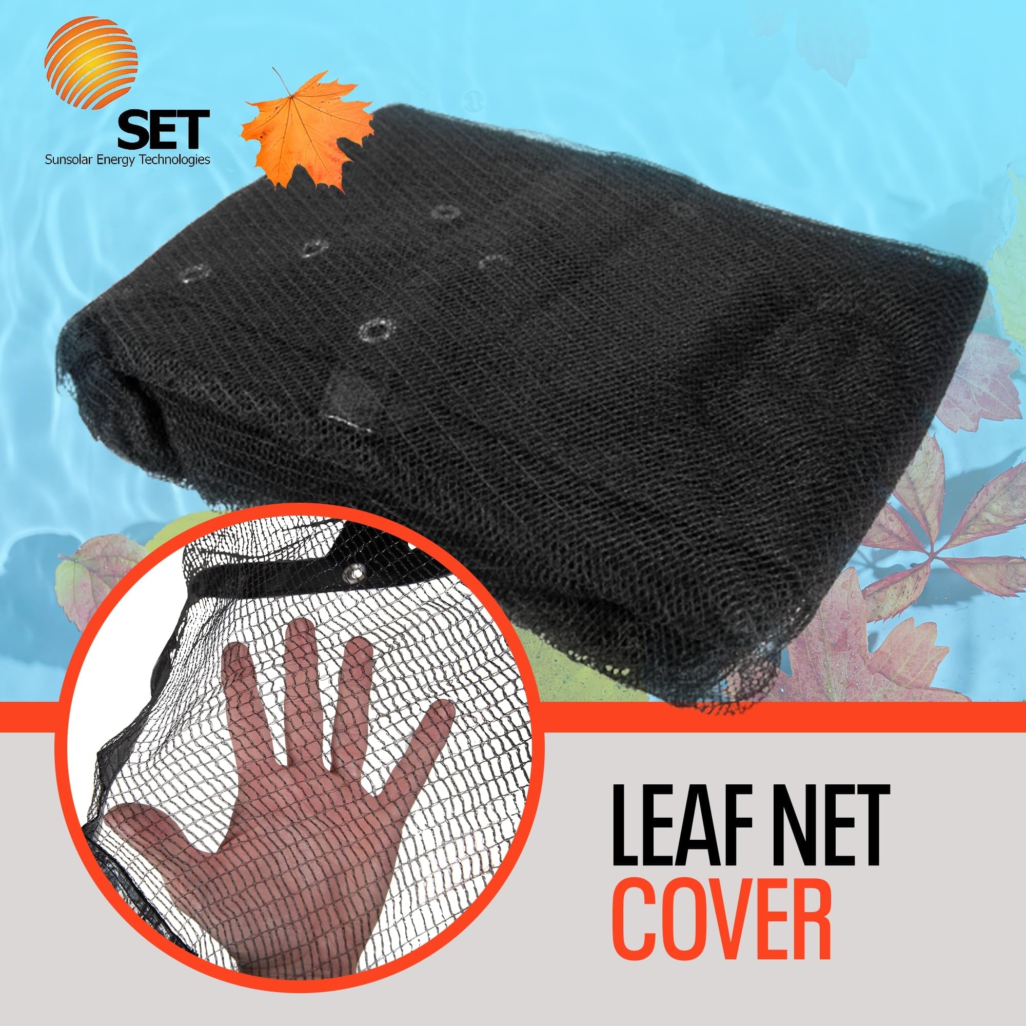 SET Sunsolar Energy Technologies 25 ft x 45 ft Rectangular Inground Pool Leaf Net Cover with 4 ft Overlap - Durable Swimming Pool Protection for Fall & Winter Season