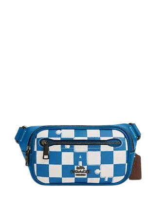 Coach Elias Mini Belt Bag with Checkerboard Print - Stylish Crossbody Bag for Women | Perfect for Travel, Shopping & Everyday Use
