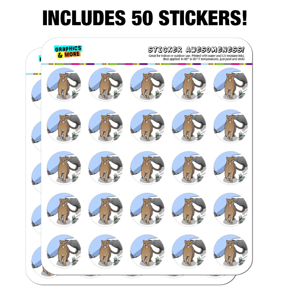 Premium Mountain Lion Cougar Puma Panther Stickers for Snow Planners, Calendars & Scrapbooking - Perfect for DIY Crafts, Journaling & Winter Themed Projects