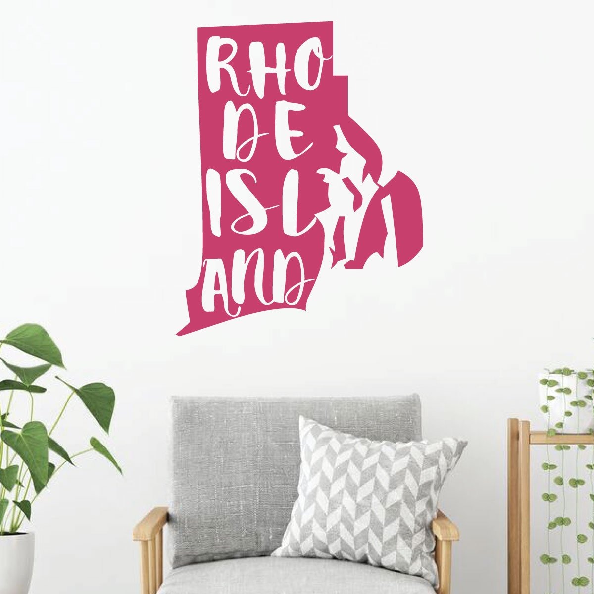 Rhode Island Vinyl Wall Decal - State Silhouette Art Sticker for Home Decor, Living Room & Bedroom - Perfect for Nursery, Office or Dorm Room Wall Decoration
