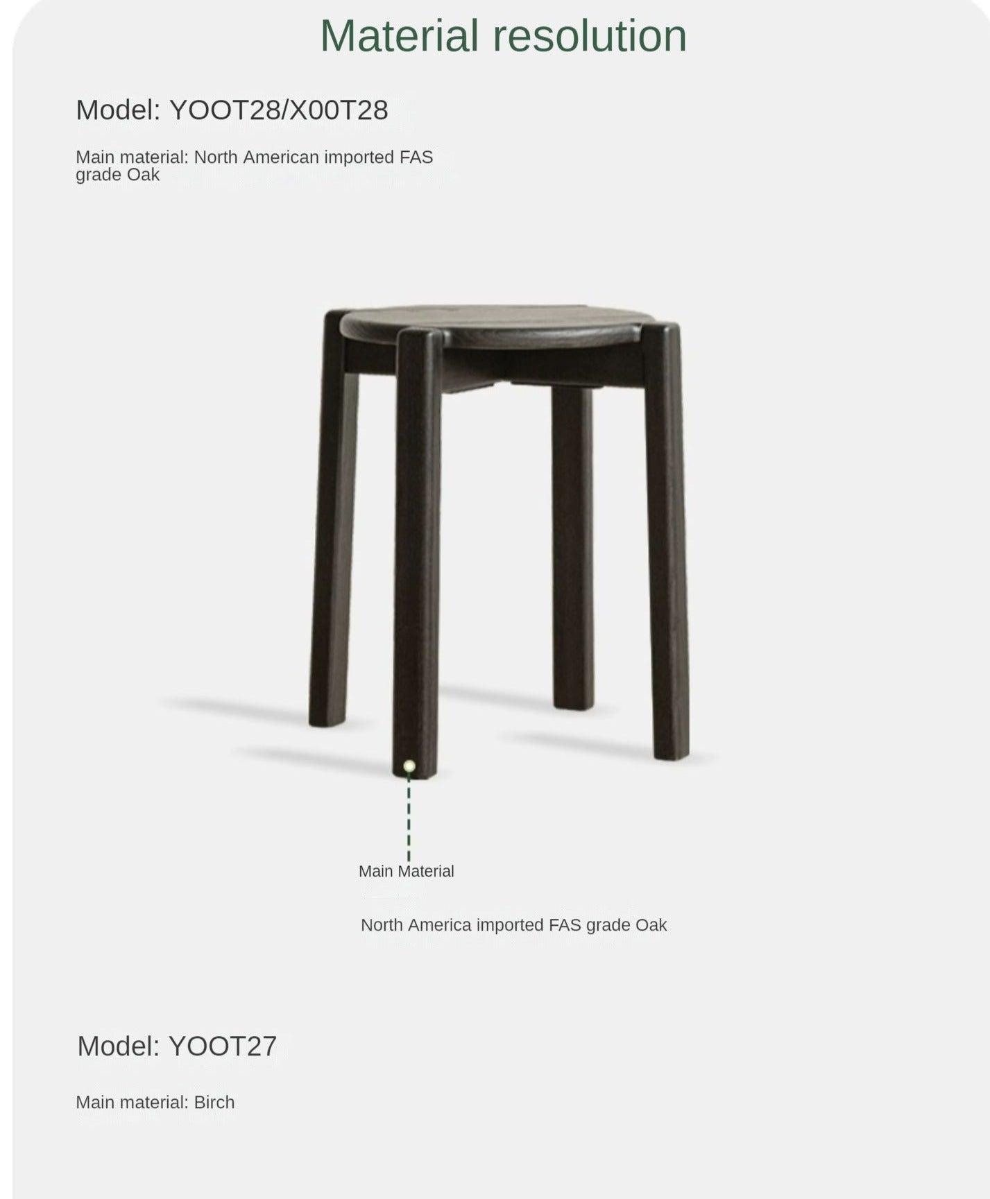 Solid Oak Wood Stacking Stool - Durable & Space-Saving Bar Stool for Kitchen Island, Dining Room, or Outdoor Patio Use
