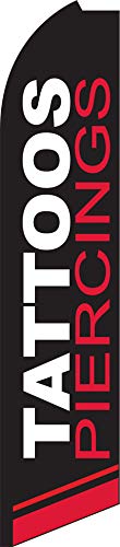 Tattoo & Piercing Shop Feather Flag - Custom Swooper Banner for Outdoor Advertising & Business Promotion