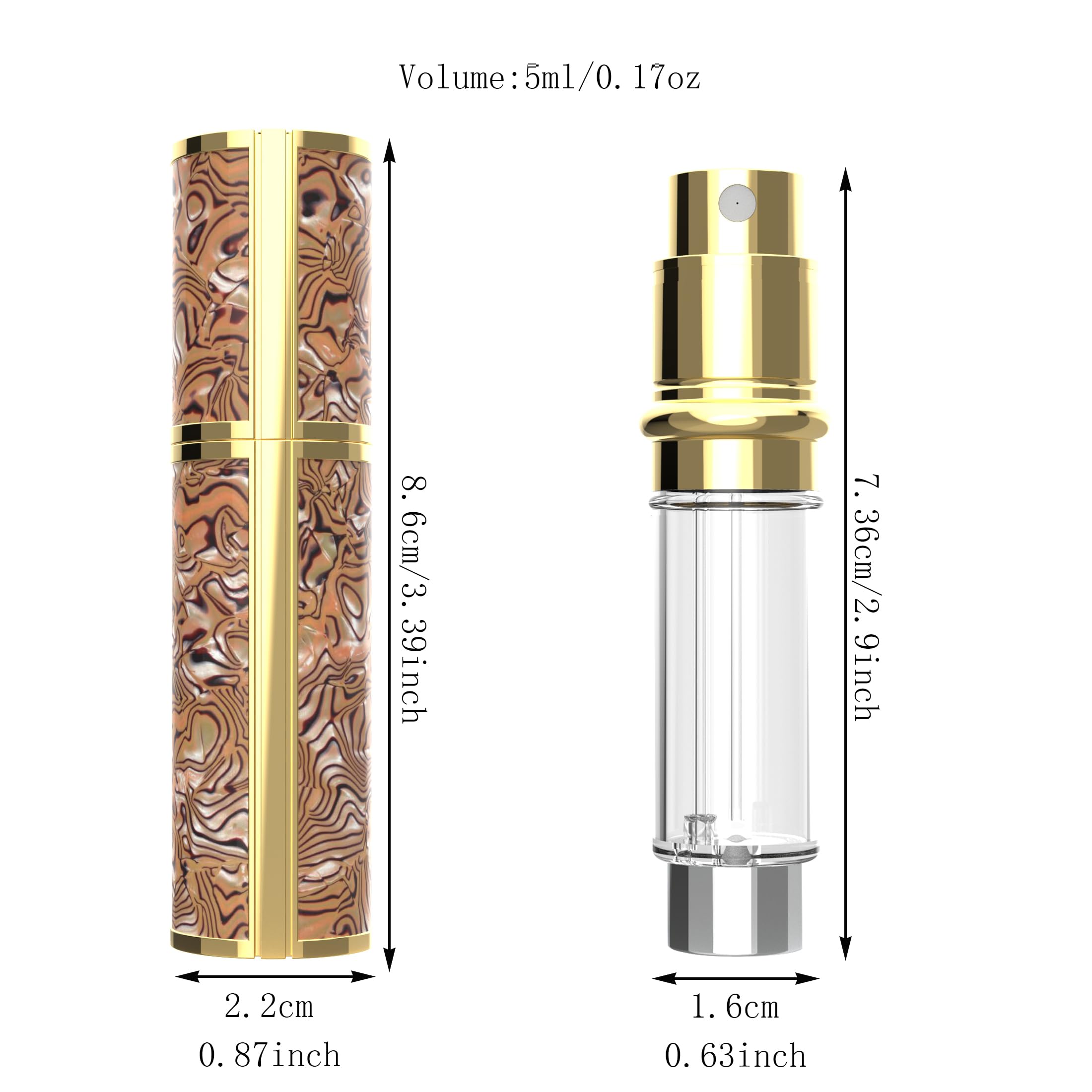 Refillable Travel Perfume Atomizer - 5ml Portable Perfume Spray Bottle for Men & Women, Easy Refill Pump for Fragrance On-The-Go - Perfect for Gym, Office, Travel & Daily Use (F901)