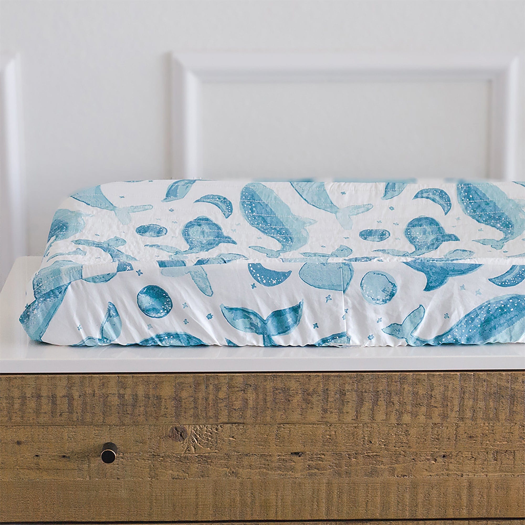Crane Baby Caspian Quilted Changing Pad Cover - Soft Waterproof Nursery Changing Table Cover for Newborns & Infants - Perfect for Diaper Changes, Nursery Decor, and Baby Care Essentials