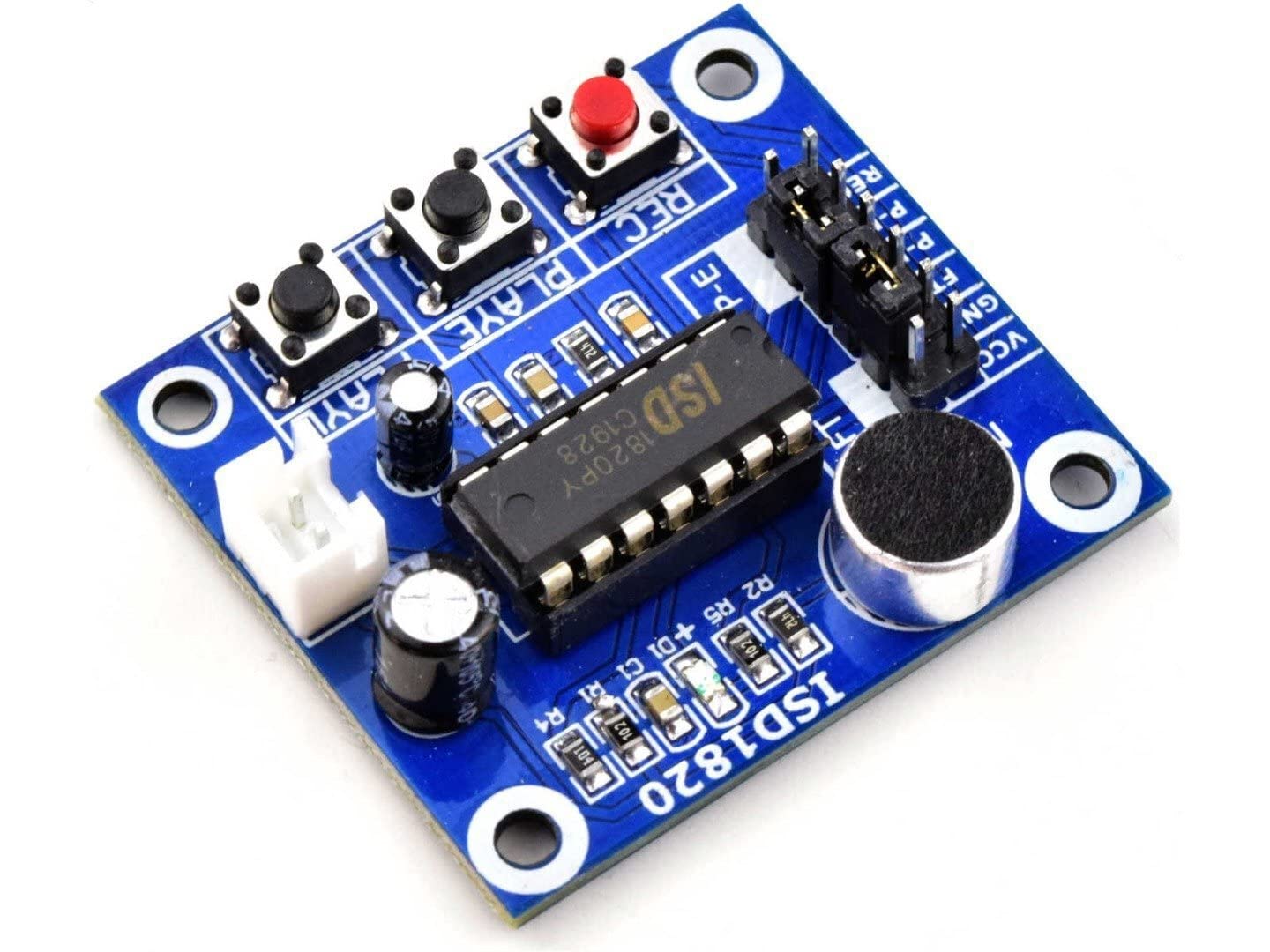 CANADUINO® ISD1820 Voice Recording Module - 8 to 20 Seconds Recording Time with Built-in Microphone & Speaker - Perfect for DIY Electronics, Voice Messages, and Educational Projects