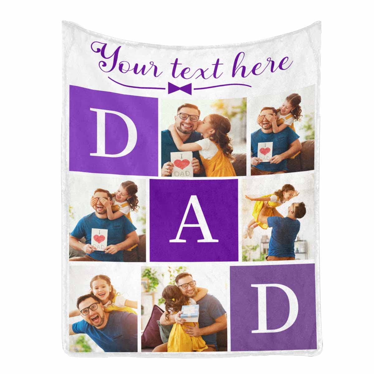 Personalized Dad Blanket - Custom Fleece Throw Gift for Father's Day, Birthday - 60