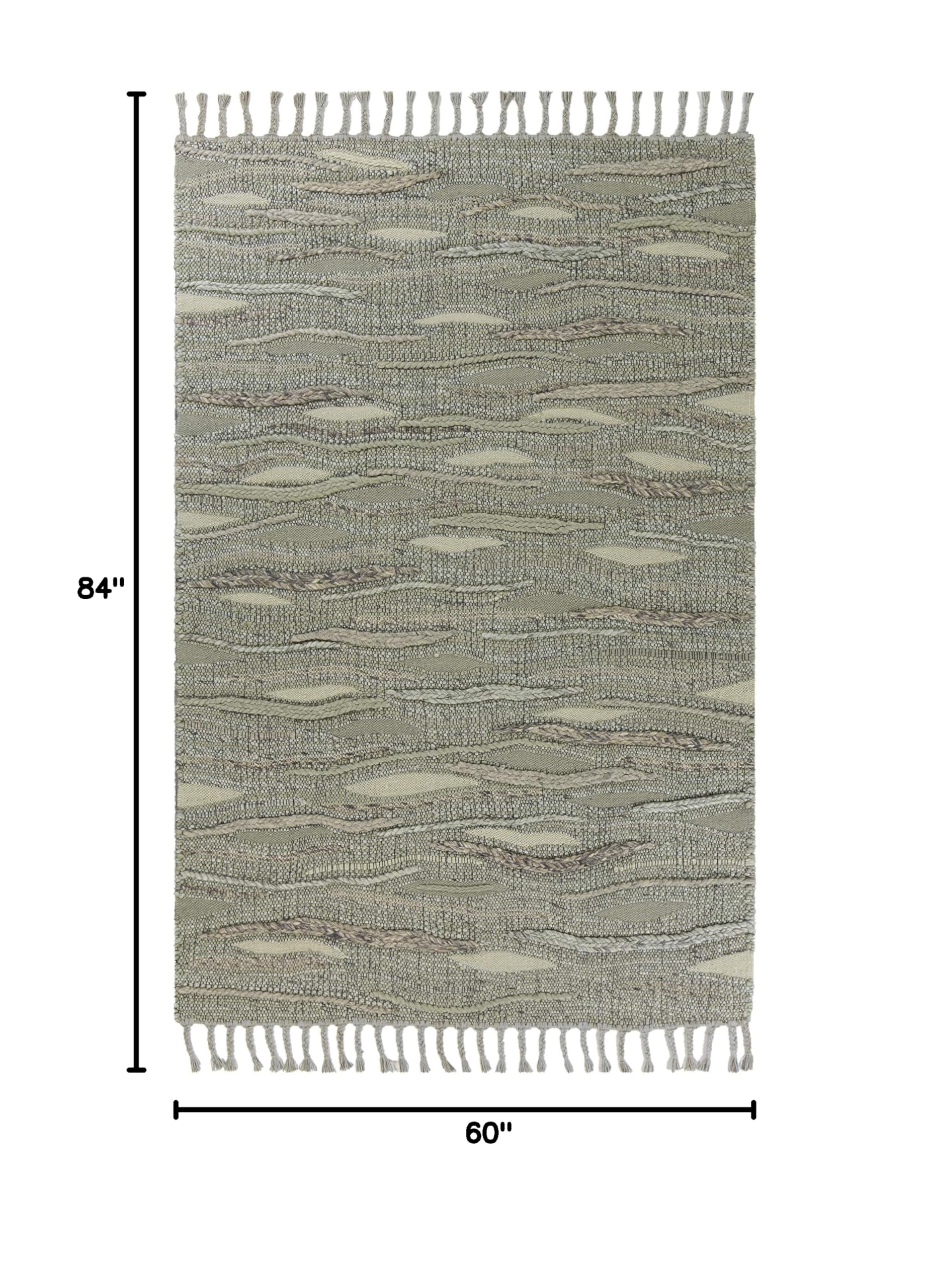 KAS Rugs 5' x 7' Slate Area Rug - Soft Modern Non-Slip Living Room Rug for Home Decor, Bedroom, Office | Durable & Easy to Clean