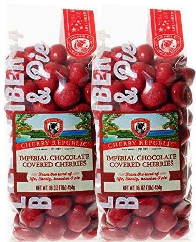Premium Imperial Chocolate Covered Cherries from Michigan - Fresh Milk Chocolate & Red Cherry Chocolate - 2-Pack (16oz Each) - Perfect for Gifts, Desserts & Holiday Treats