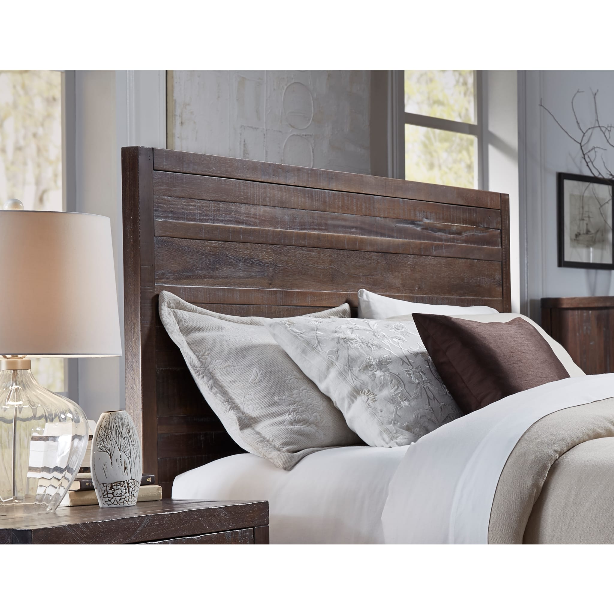 Townsend Solid Wood Panel Bed in Java Finish - Queen Size, Dark Brown Wooden Bed Frame for Bedroom, Durable & Stylish Home Furniture for Master Bedroom or Guest Room