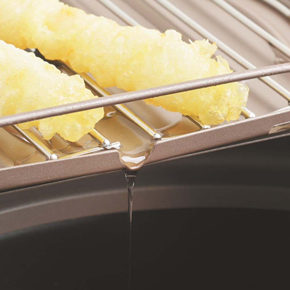 Oil Saving Deep Fryer Pan with Thermometer - Temperature Control Kitchen Fry Pot for Chicken, Potato & Seafood | Perfect for Home Cooking, Frying, and Japanese-Style Tempura