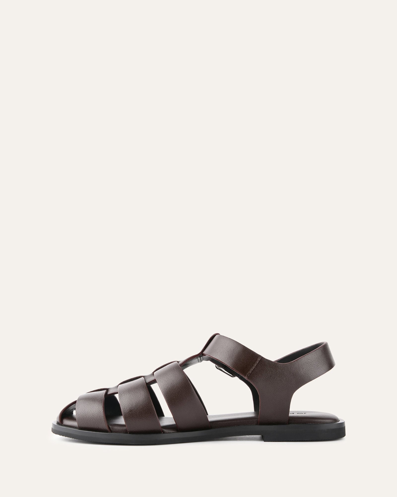 FINN Women's Flat Sandals - Genuine Chocolate Brown Leather Comfortable Slides for Casual Wear, Beach, and Summer Outfits