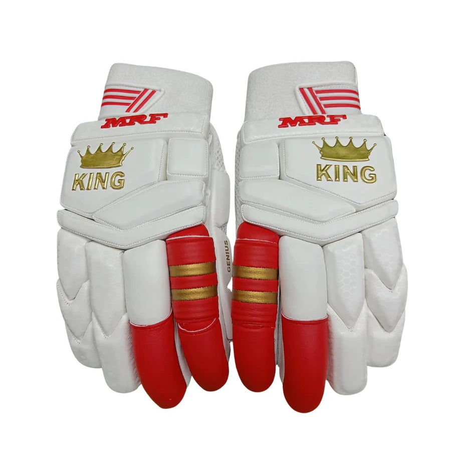 MRF King Adult Cricket Batting Gloves - Premium Leather Protection for Cricket Players - Perfect for Practice & Match Play