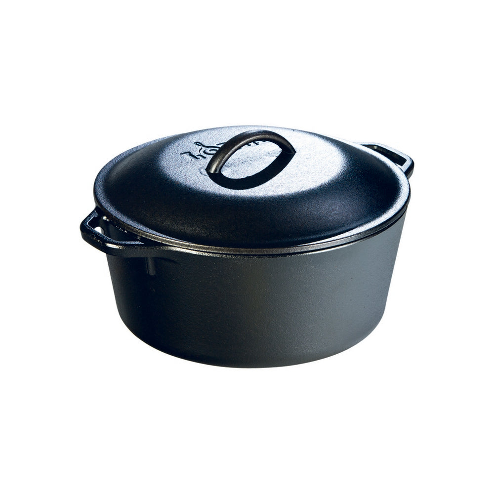Best 4.7L Cast Iron Dutch Oven for Baking, Braising & Roasting - Perfect for Camping, Home Cooking & Outdoor BBQ