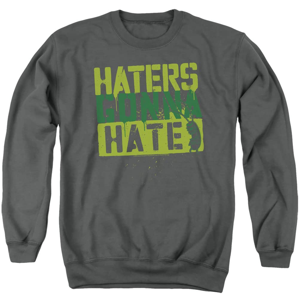 LOGOVISION Spongebob Haters Gonna Hate Unisex Adult Crewneck Sweatshirt | Soft Cotton Pullover Hoodie | Casual Streetwear for Men & Women | Perfect for Cartoon Fans, Lounge Wear & Everyday Outfits