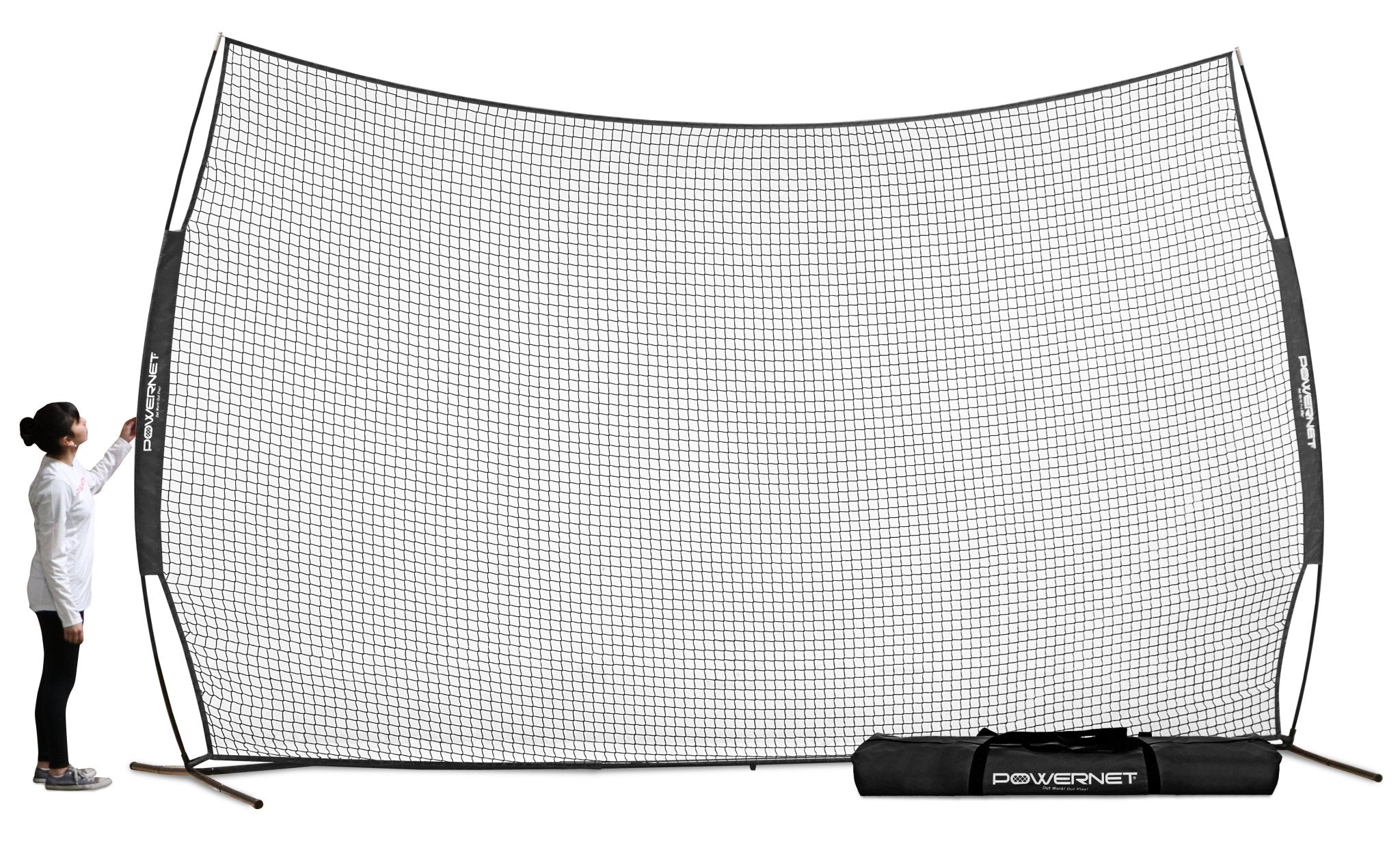PowerNet 16 ft x 10 ft Sports Barrier Net - Heavy Duty Protective Fence for Baseball, Soccer, Golf Practice | Perfect for Backyard, Field & Training Facilities