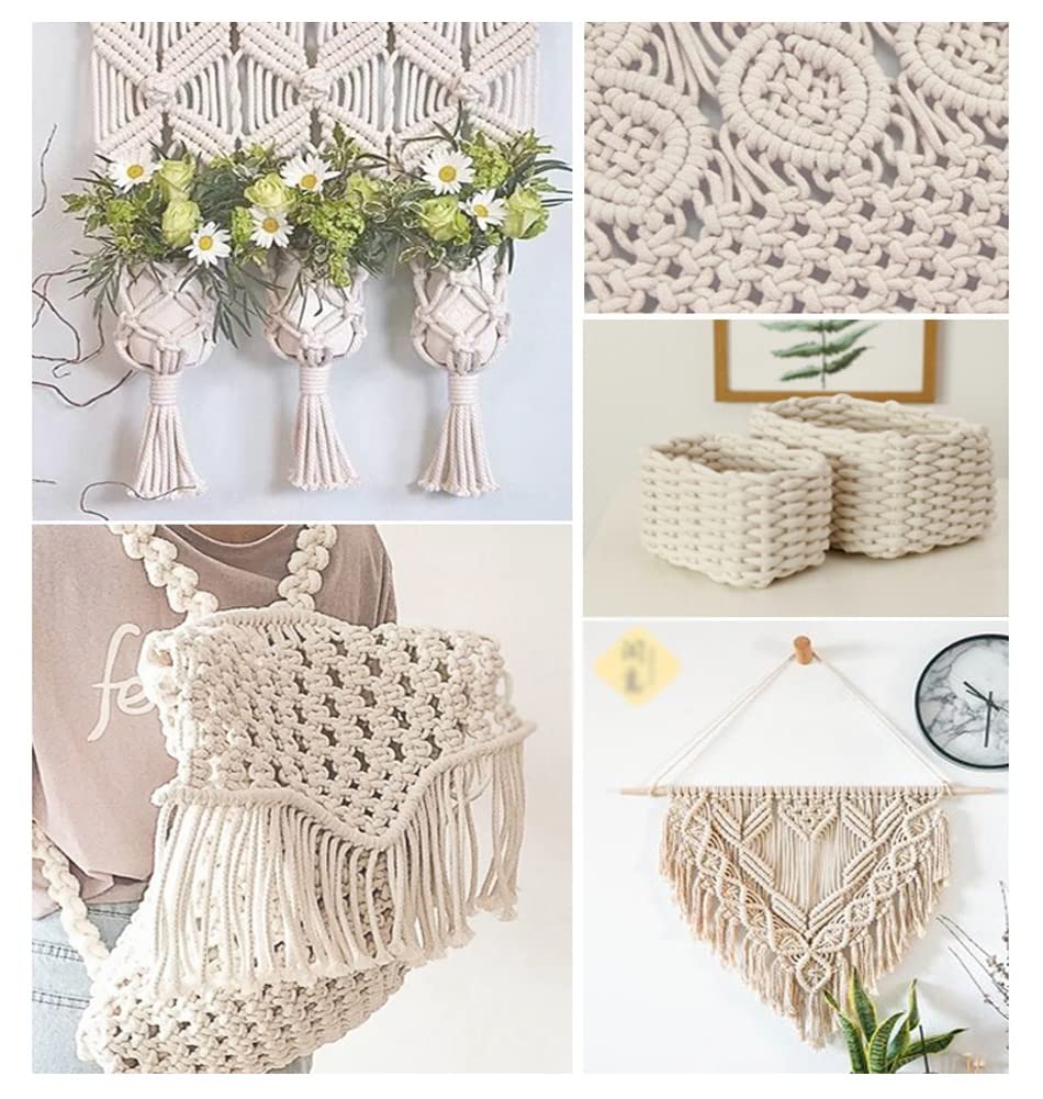 100% Natural Cotton Rope - 40m Twisted Macrame Cord for DIY Crafts, Hammocks, Home Decor, Gardening & Camping | Durable & Eco-Friendly Brown Rope for Handmade Projects, Outdoor Activities & Boho Decor