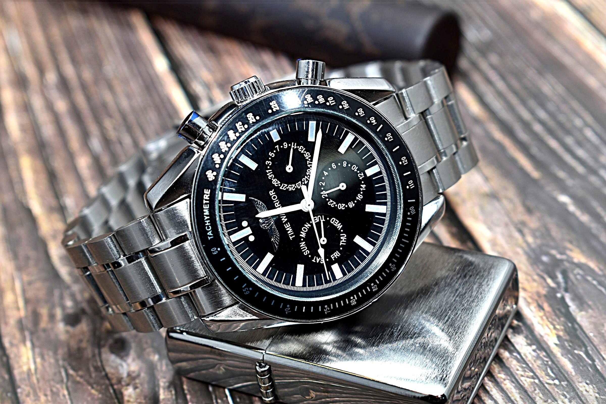 Men's Stainless Steel Chronograph Waterproof Automatic Watch - Perfect for Business, Casual & Outdoor Activities