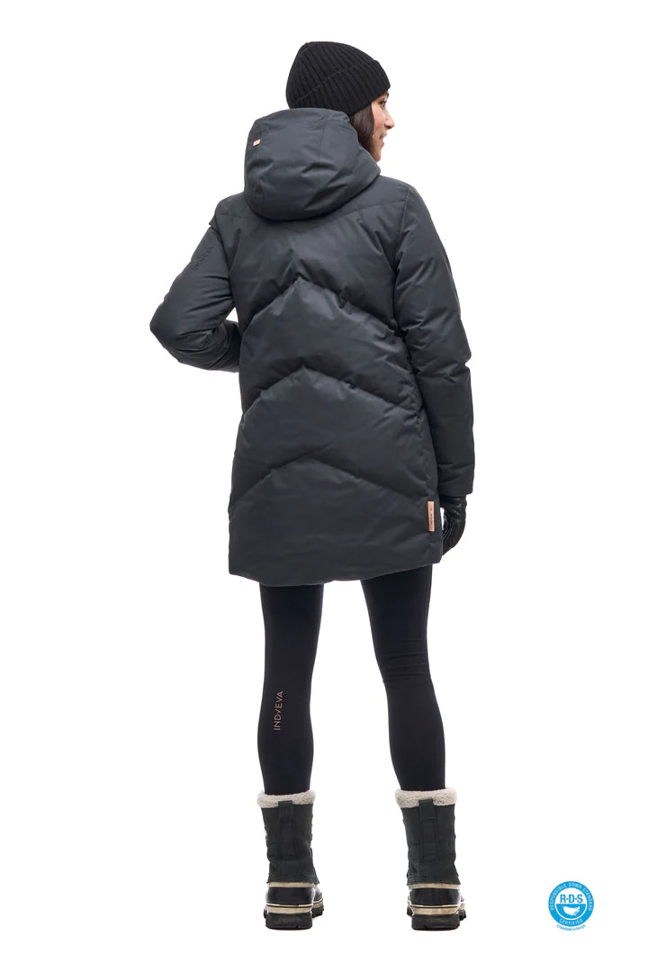 Ayaba Women's Simplified Parka Jacket - Lightweight Waterproof Winter Coat with Hood, Warm Puffer Outerwear for Cold Weather - Perfect for Skiing, Hiking & Daily Commute