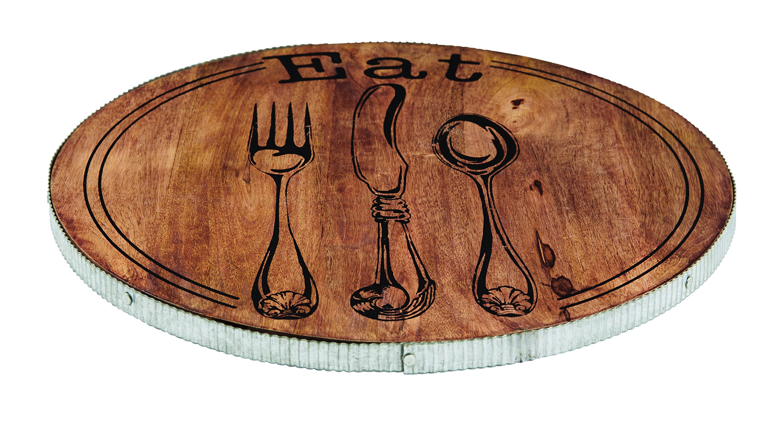 Wooden Lazy Susan Turntable for Dining Table - Decorative Round Serving Tray for Spices, Condiments & Entertaining - Perfect for Family Dinners, Parties & Kitchen Organization