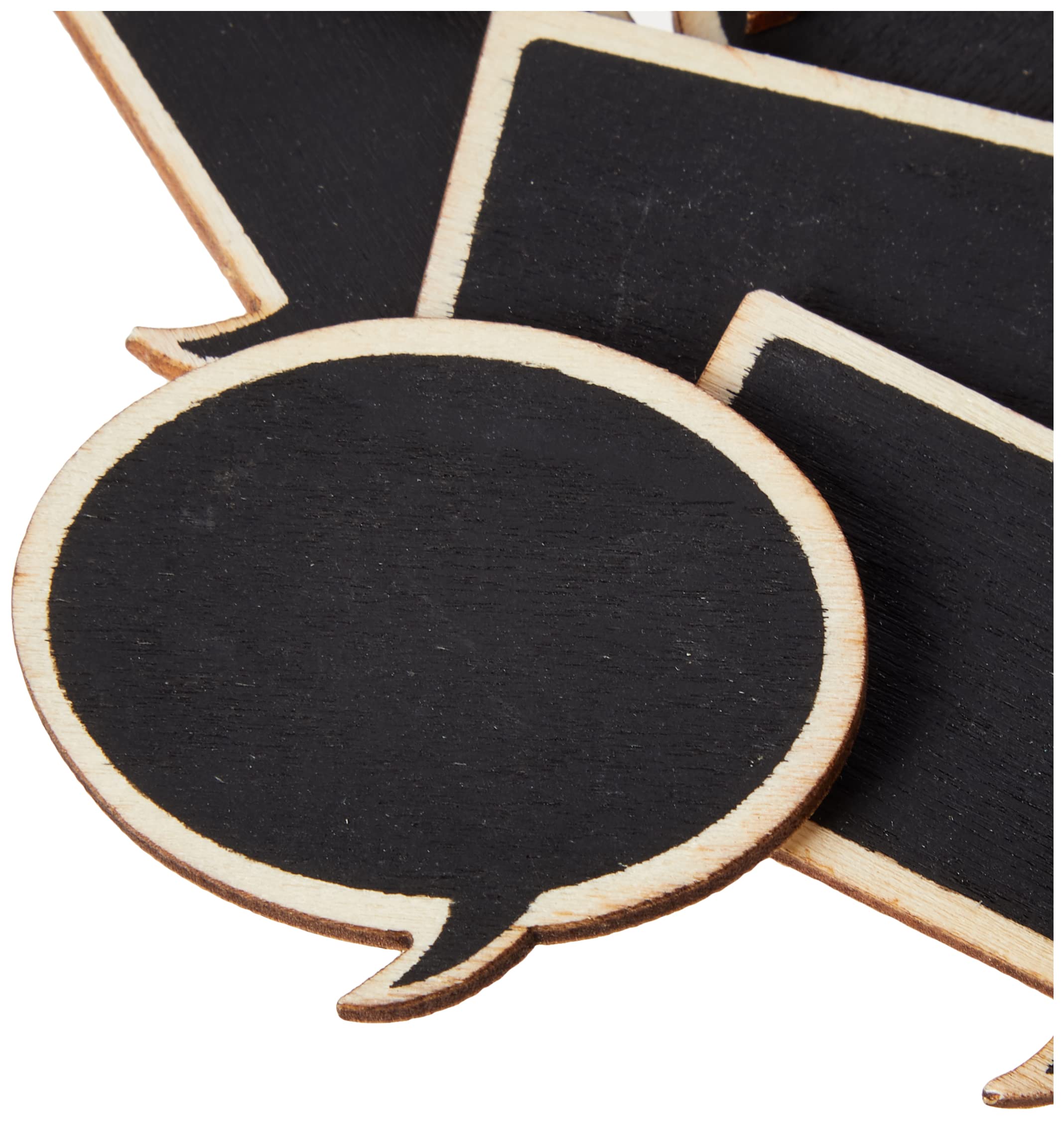 Docrafts Speech Bubbles Chalkboard Shapes - 8 Pack Wooden Chalk Craft for DIY Home Decor, Wedding Signs & Classroom Projects
