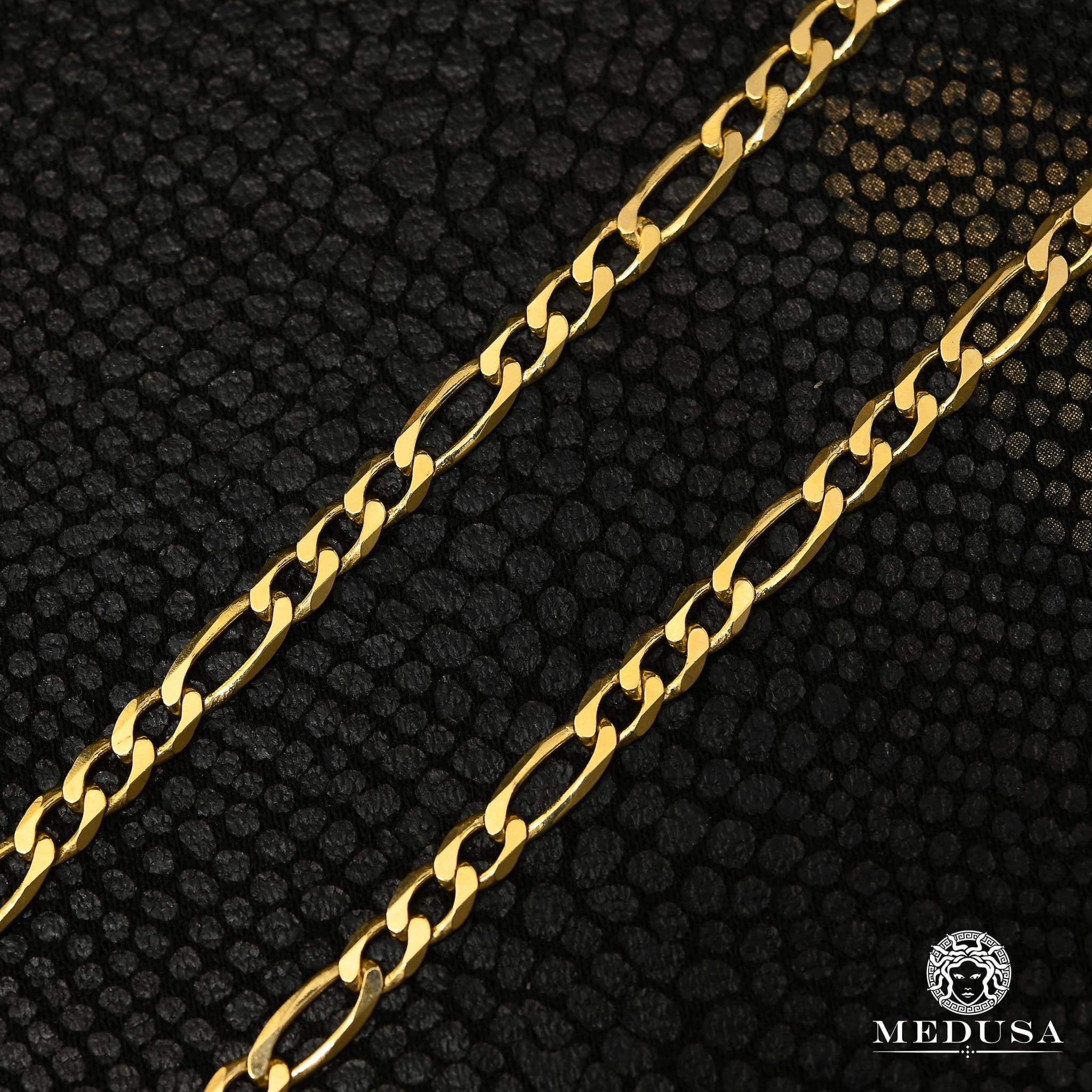 3.5mm Figaro Concave Chain Necklace for Women - Gold & Silver Plated Italian Jewelry - Perfect for Gifts, Parties, and Everyday Wear