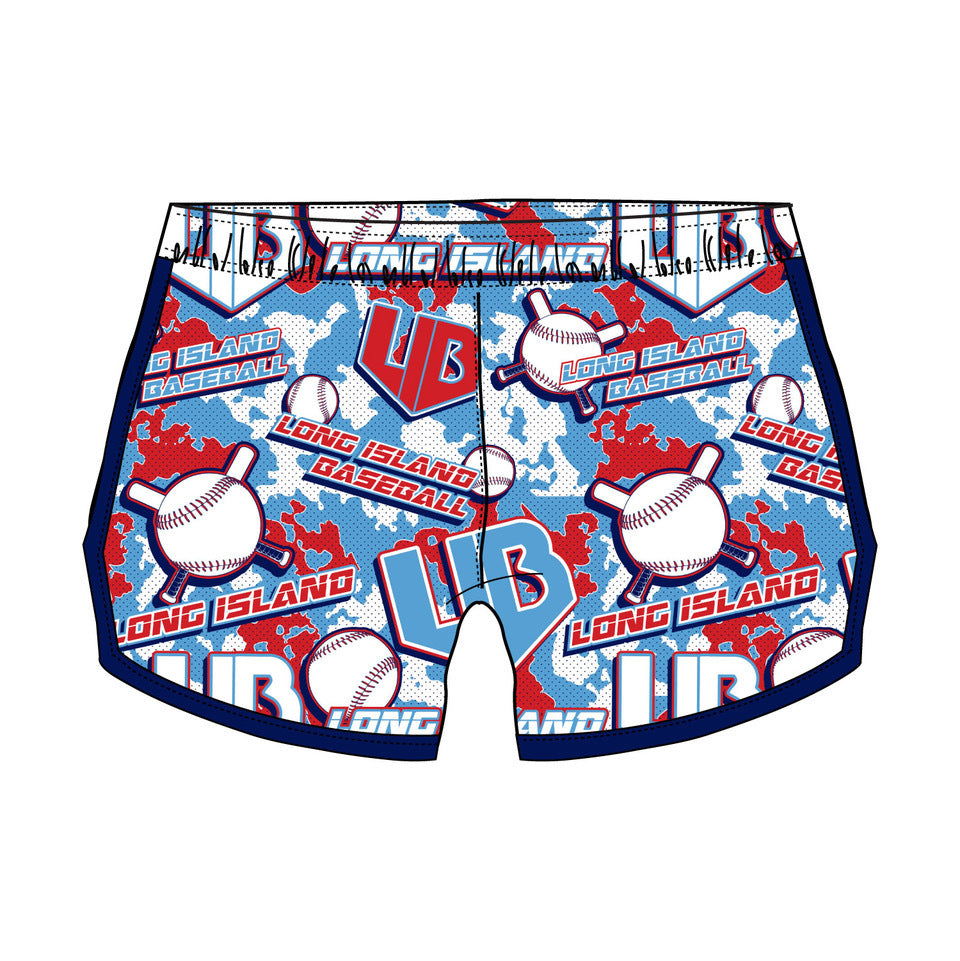 Girls & Women's Long Island Baseball Shorts - Comfortable & Styletic Athletic Shorts for Softball, Running, and Casual Wear