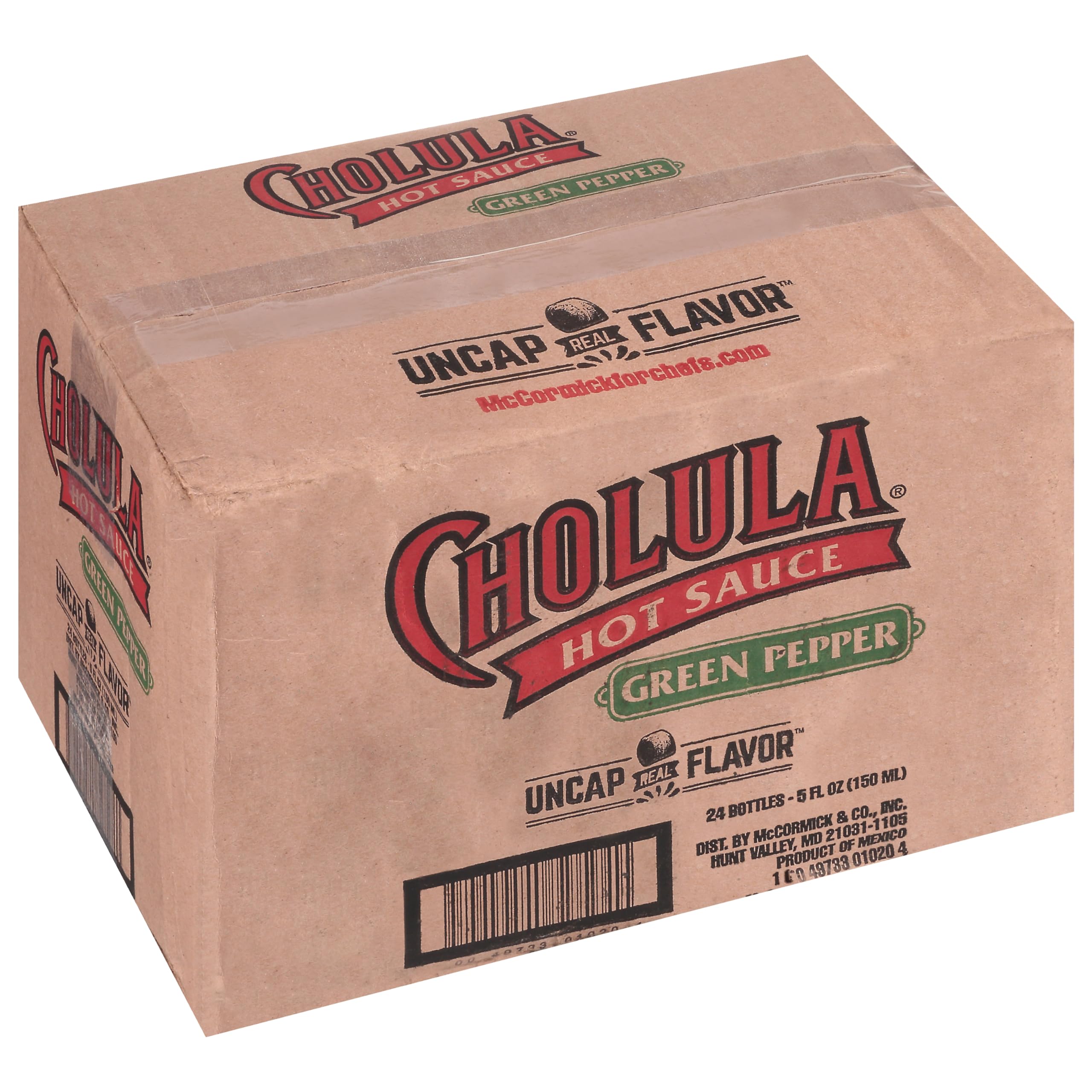 Cholula Green Pepper Hot Sauce 5 fl oz (148ml) - 24 Pack Multipack | Mild & Flavorful Mexican Hot Sauce for Tacos, Wings, Eggs & More