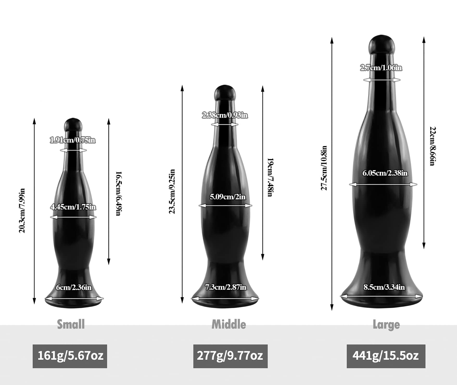 Realistic 8-Inch Anal Plug with Smooth Silicone - Beginner Friendly Black Butt Plug for Women - Perfect for Solo Play & Couples Intimacy
