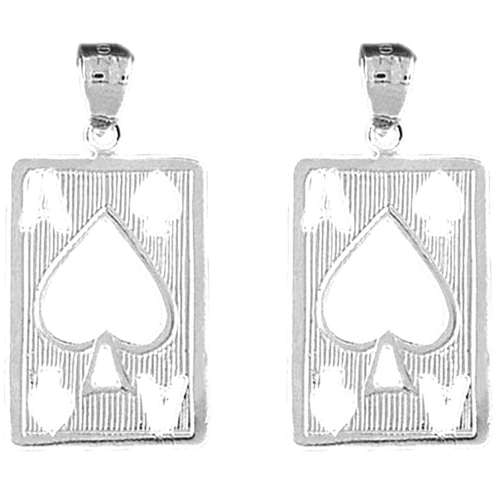 Gambling Earrings | Sterling Silver Playing Cards & Ace of Spades Lever Back Earrings - Handmade in USA | Perfect for Casino Nights, Poker Parties & Unique Gift Giving
