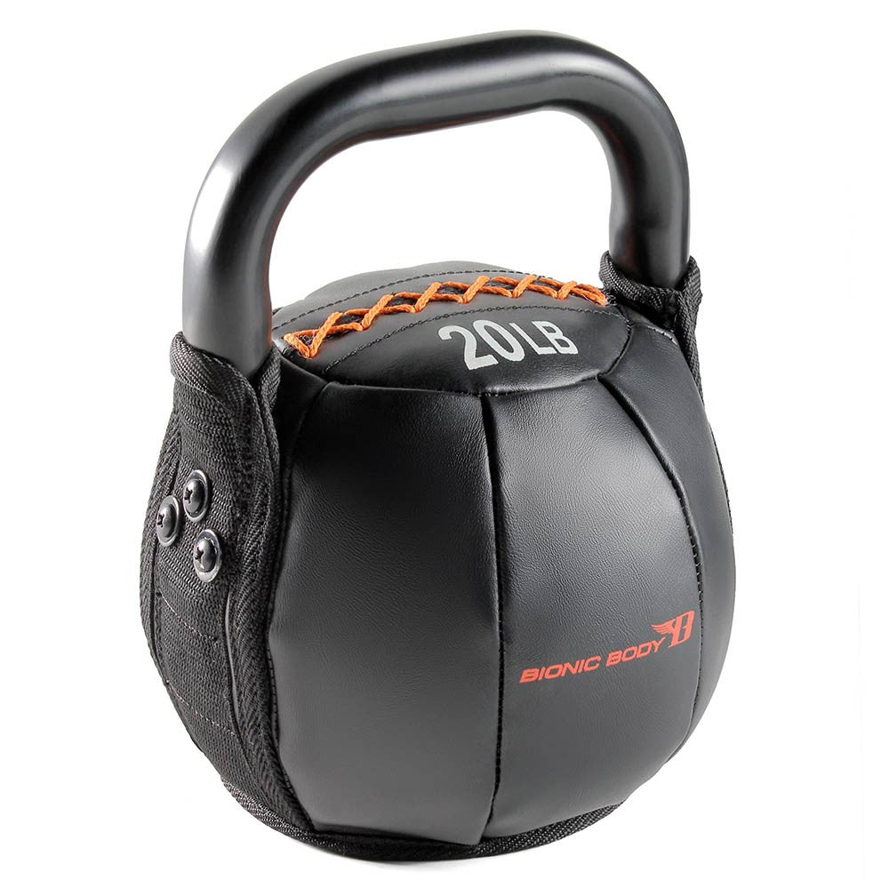 20lb Soft Kettlebell - Bionic Body BBKB 20 for Home Gym, CrossFit & Strength Training | Durable Neoprene Coating | Ideal for Beginners & Professionals | Perfect for Indoor Workouts, HIIT & Functional Training
