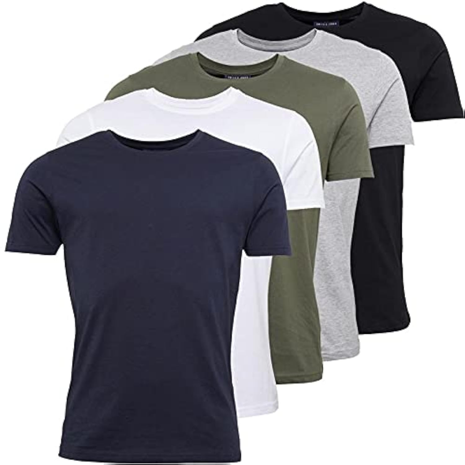 Smith & Jones Men's T-Shirts 5-Pack - 100% Cotton Crew Neck Plain Tees for Gym, Work & Casual Wear | Multipack Men's Tops | Classic Fit Comfortable Shirts | UK Sizing | Perfect for Everyday Use, Sports & Office
