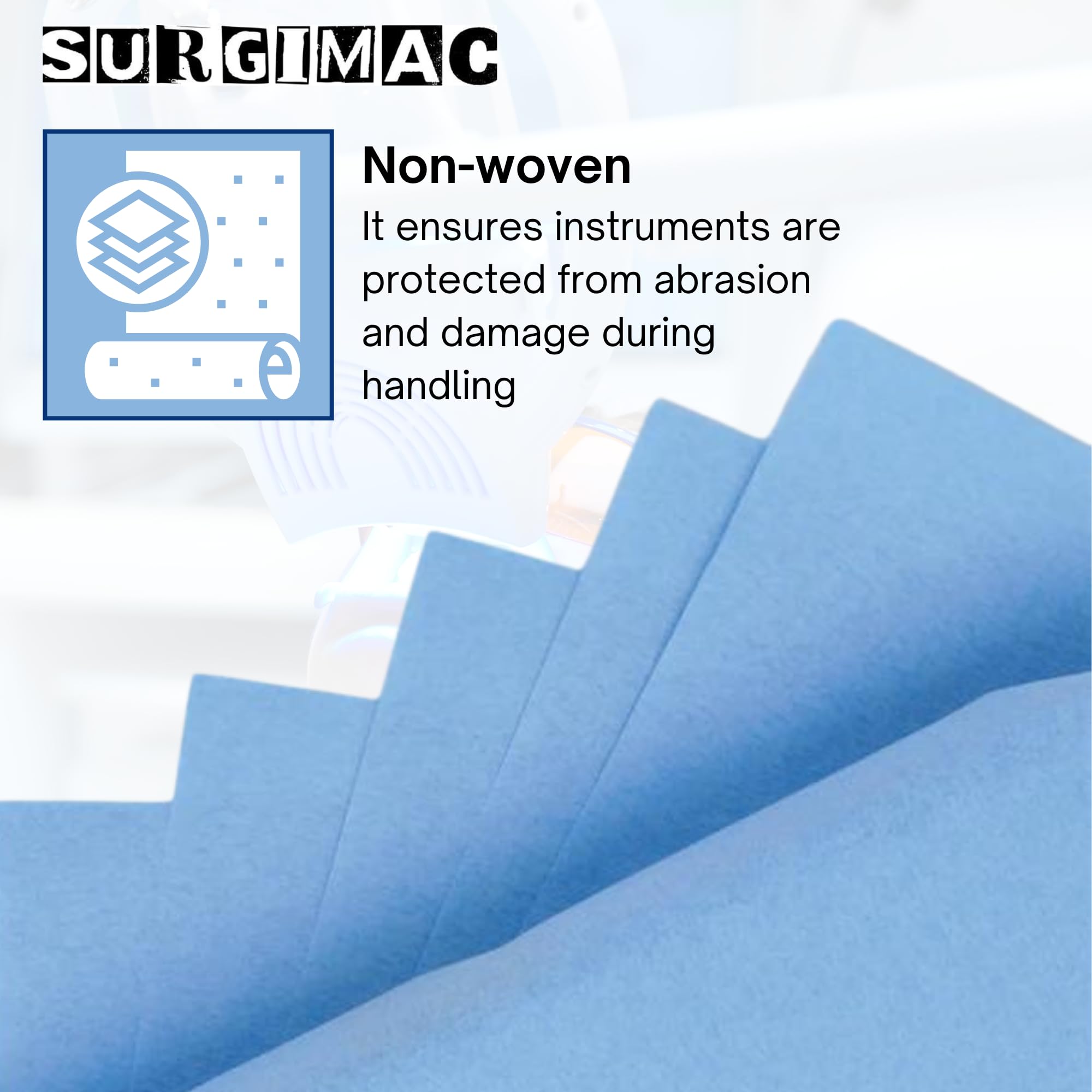 Blue Sterilization Wrap - Tear Proof, Latex Free, Single Layer Cellulose Fabric for EO Gas - Disposable CSR Wrap for First Aid & Emergency Supplies (100 Pack, 30 x 30 Inches) - Ideal for Hospitals, Clinics & Medical Facilities