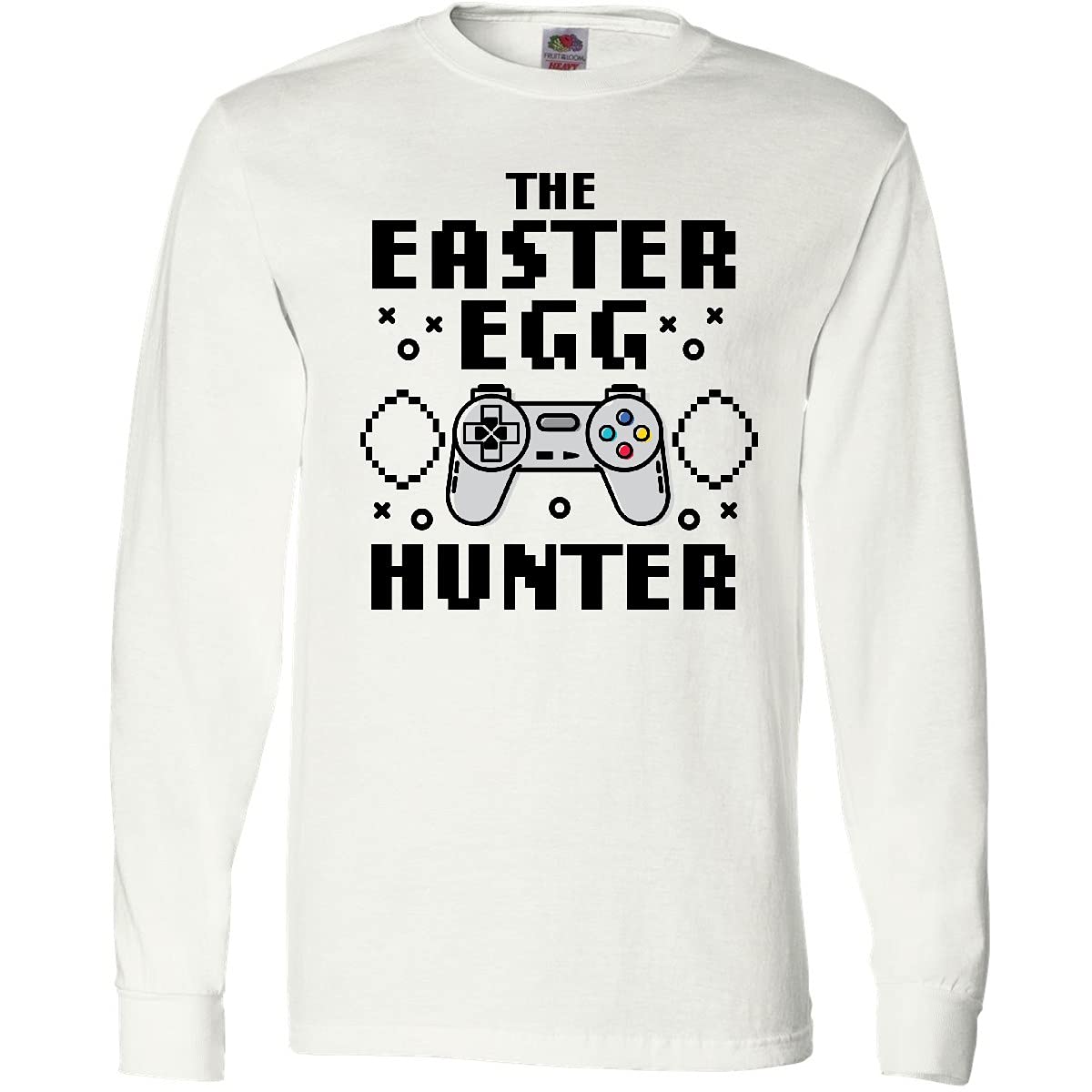 Inktastic Happy Easter The Easter Egg Hunter Gamer Adult Long Sleeve T-Shirt - Fun Easter Gift for Gamers & Egg Hunt Lovers - Perfect for Easter Parties, Family Gatherings & Casual Wear