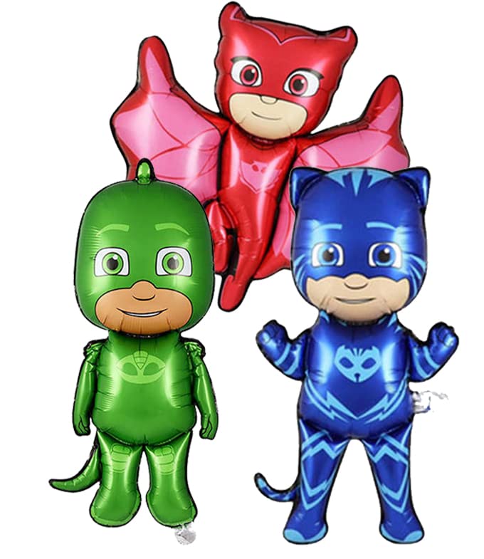 LOVSONG 3-Piece Birthday Party Balloon Set - PJ Masks Themed Foil Balloons for Kids & Adults | Perfect for Birthday Decorations, Baby Showers, and Themed Parties