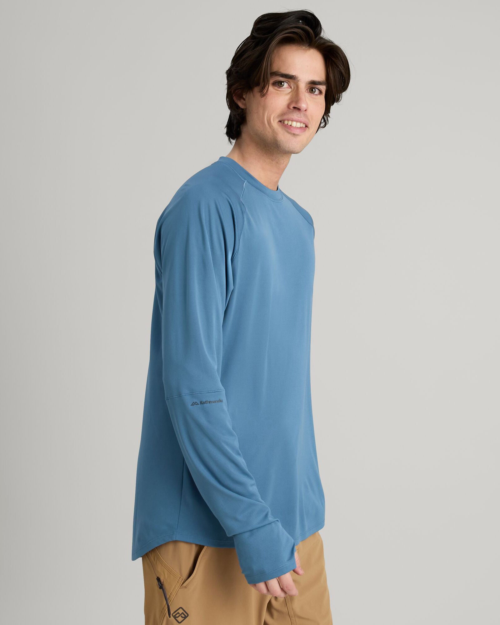 Men's SUN Stopper UPF 50+ Long Sleeve Shirt - Steel Blue | UV Protection Fishing Hiking Outdoor Activities