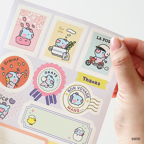 BT21 Mini Removable Gift Stickers - Cute Korean Character Vinyl Decals for Laptops, Phones & DIY Crafts - Perfect for Scrapbooking, Journaling & Party Decorations