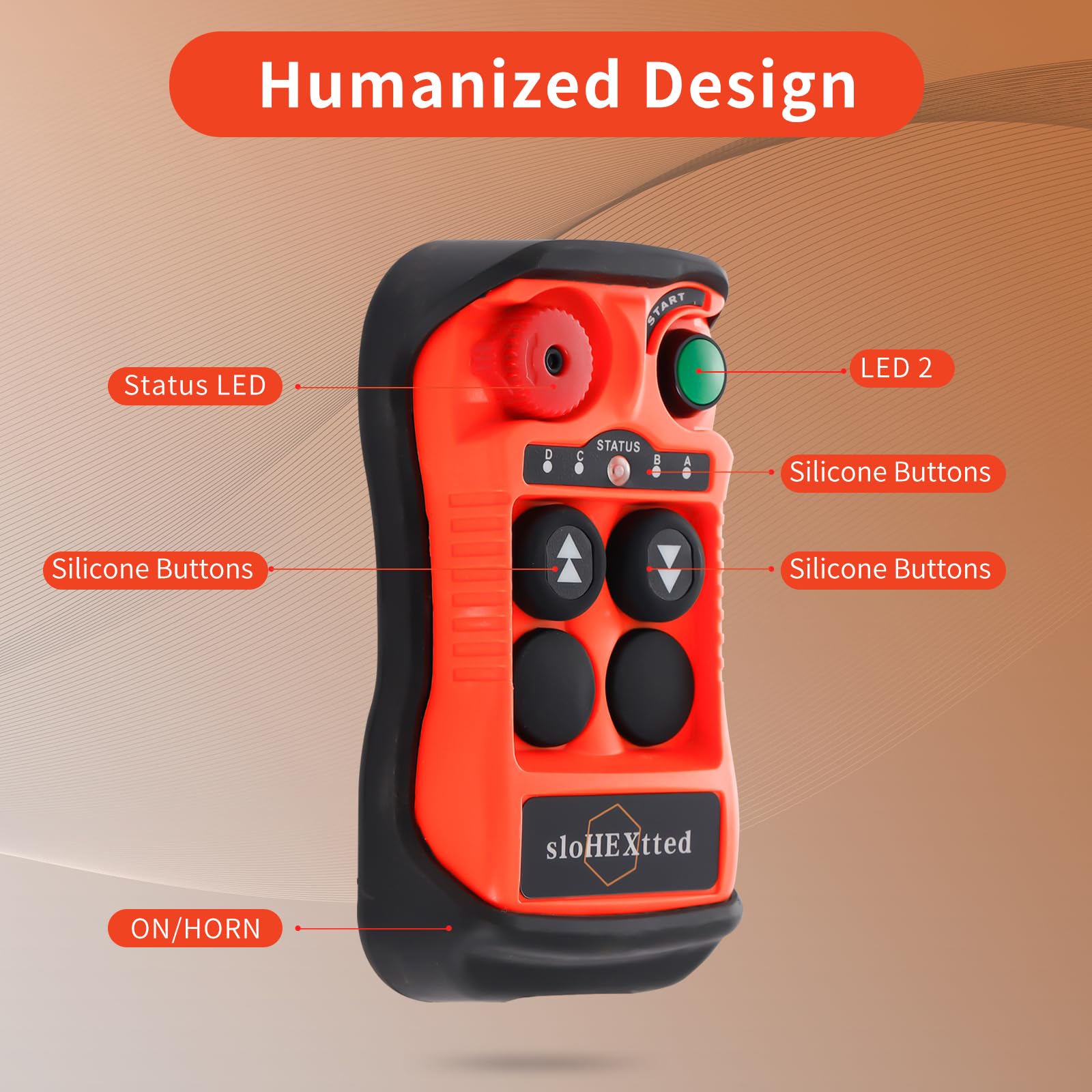 2 Button Industrial Wireless Overhead Crane Remote Control Kit - 12V/24V Radio Transmitter & Receiver for Electric Chain Hoist, Lift, Winch - Durable Construction Site & Warehouse Equipment Controller for Heavy Duty Material Handling