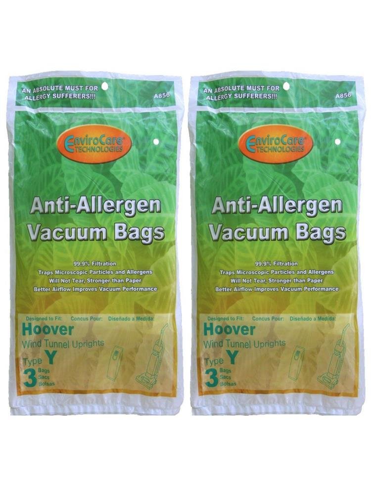 Hoover Windtunnel Type Y HEPA Vacuum Bags - 6 Pack with Secure Closure & Advanced Microfiltration Technology | Compatible with Hoover WindTunnel Upright Vacuums | Ideal for Pet Hair, Allergies and Deep Cleaning