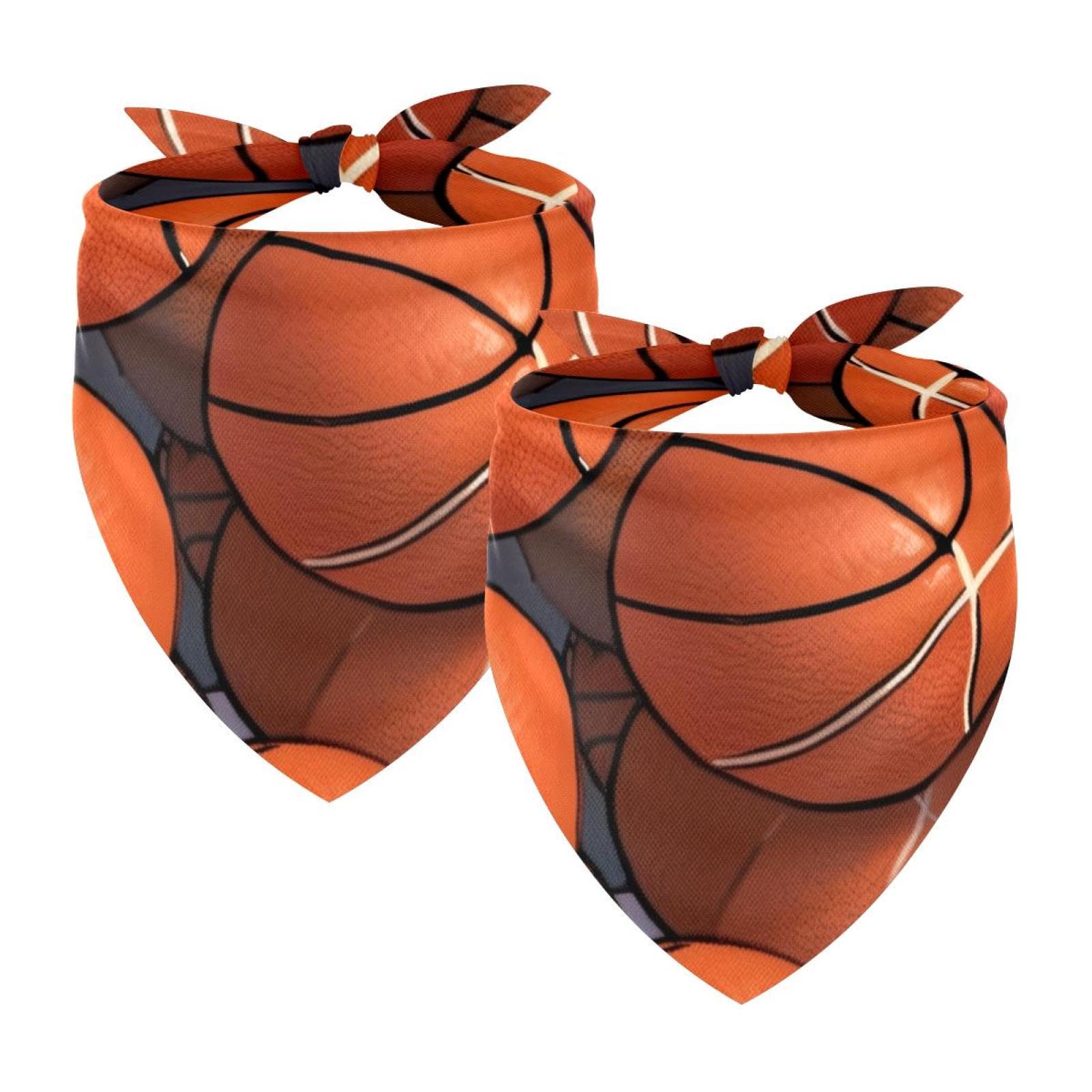 Stylish Dog Bandanas for Pets - 2-Piece Basketball Pattern Pet Bandana & Scarf Set - Perfect for Dog Lovers & Outdoor Adventures