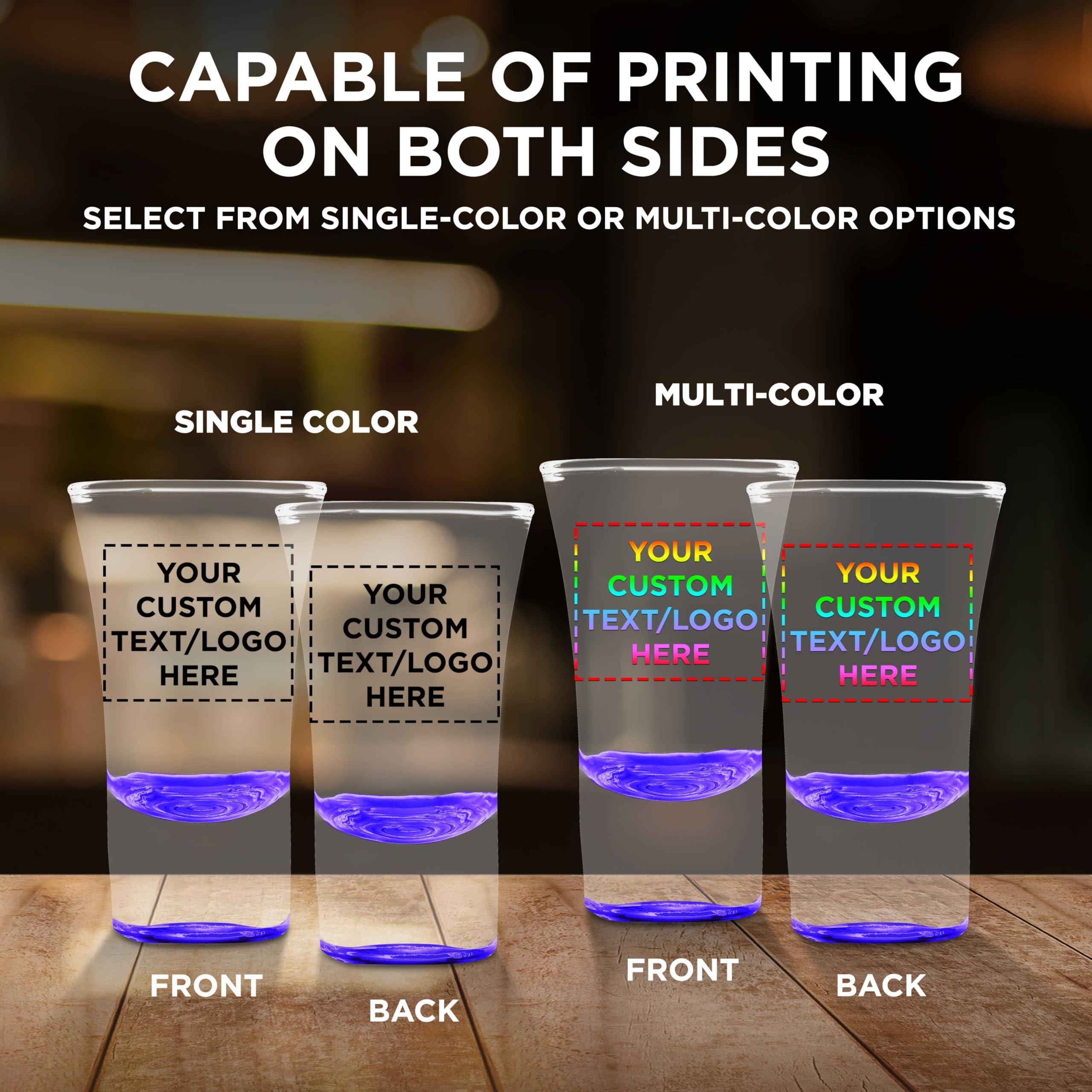 Custom 2 oz. Lord Shooter Etched Shot Glasses - 50 Pack with Personalized Text & Logo - Perfect for 21st Birthday Parties, Bar Mitzvahs & Lounge Glassware - Elegant Purple Design for Home Bars & Nightclubs