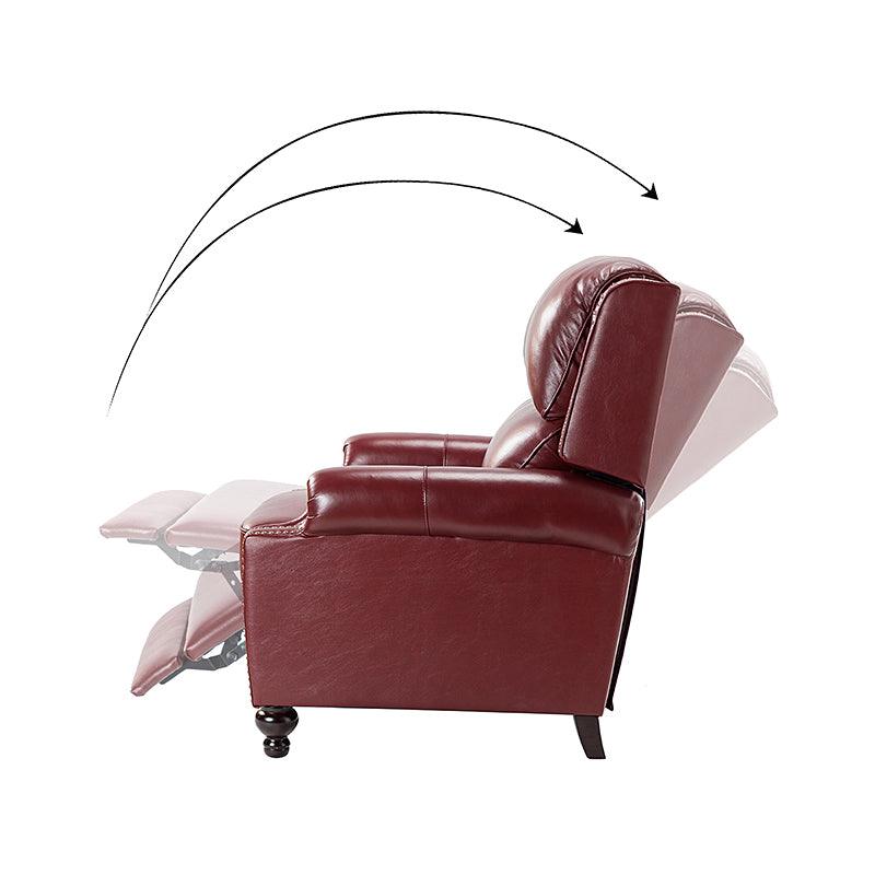 Mid Century Modern Genuine Leather Recliner Chair - Consuela Handcrafted Lounge Chair for Living Room, Office & Home Theater