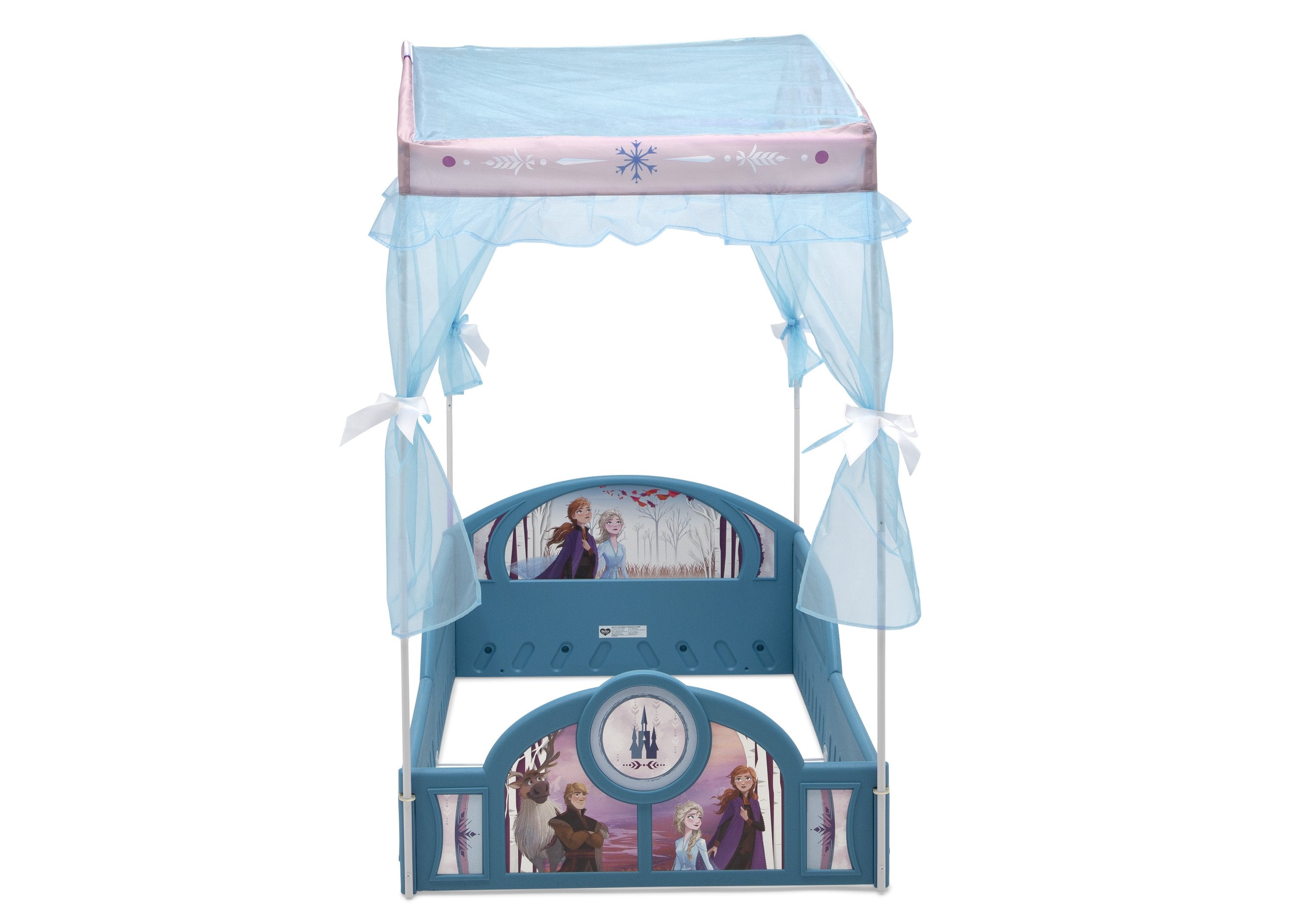 Disney Frozen 2 Toddler Bed with Canopy - Plastic Sleep and Play Bed for Kids by Delta Children - Perfect for Princess-Themed Bedrooms and Toddler Sleepovers