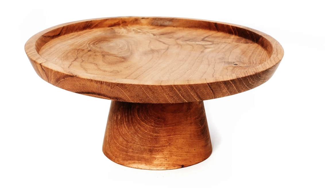 Handcrafted Teak Root Cake Stand - Small Wooden Serving Tray for Desserts, Cheese & Appetizers | Perfect for Tea Parties, Weddings & Home Decor