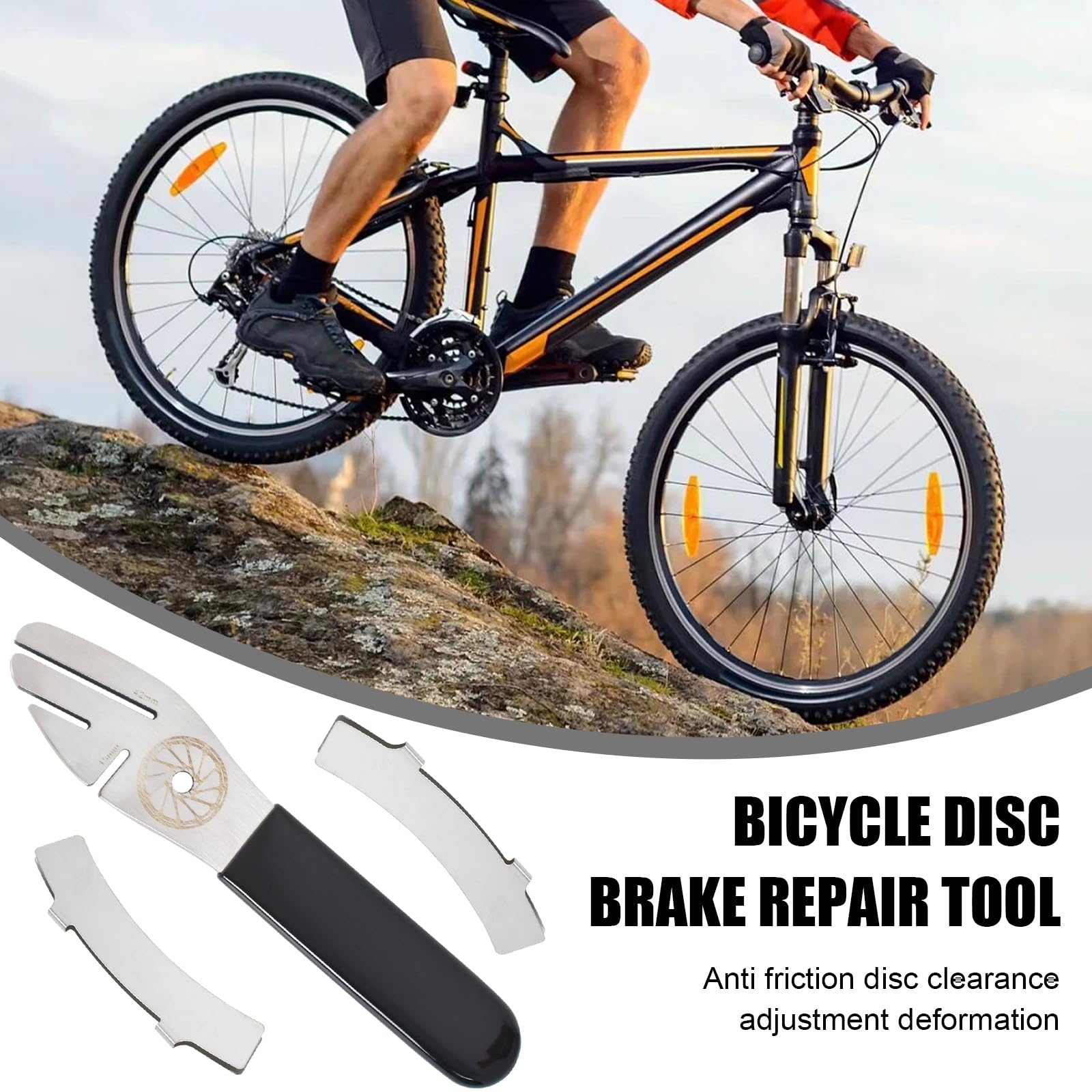 Kioiner 3-Piece Bike Disc Brake Alignment Tool Kit - Stainless Steel Bicycle Rotor Truing Wrench & Brake Pad Adjuster for Mountain & Road Bikes - Perfect for DIY Bike Maintenance & Professional Repair Shops